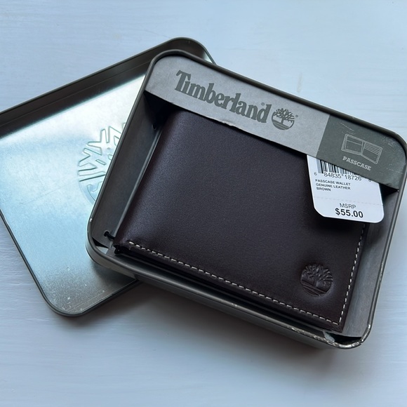 Timberland Brown Smooth Leather Bi-fold Wallet - Picture 5 of 6